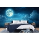 Tapeta do sypialni 3D na ścianę - Księżyc, Ocean, Chmury - R2409272